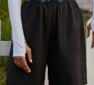 Letter Graphic Elastic Waist Shorts