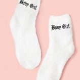 Letter Graphic Fuzzy Socks