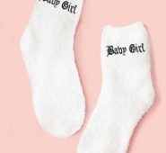 Letter Graphic Fuzzy Socks