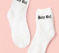 Letter Graphic Fuzzy Socks