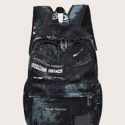 Letter Graphic Large Capacity Backpack