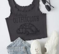 Letter Graphic Lettuce Trim Tank Top
