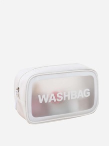 Letter Graphic Makeup Bag