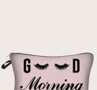 Letter Graphic Makeup Bag