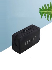 Letter Graphic Makeup Bag