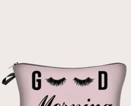 Letter Graphic Makeup Bag