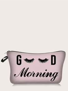 Letter Graphic Makeup Bag