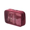 Letter Graphic Mesh Square Makeup Bag