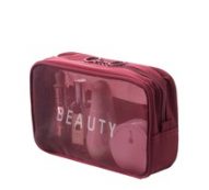 Letter Graphic Mesh Square Makeup Bag