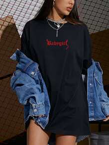 Letter Graphic Oversized Tee