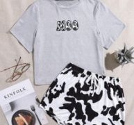 Letter Graphic Pajama Set