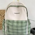 Letter Graphic Plaid Pattern Classic Backpack