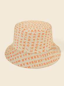 Letter Graphic Reversible Bucket Hat