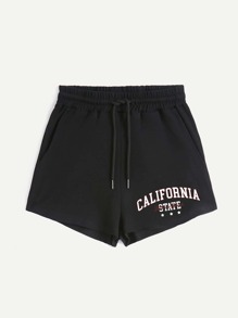 Letter Graphic Shorts