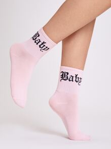 Letter Graphic Socks