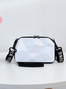 Letter Graphic Strap Crossbody Bag