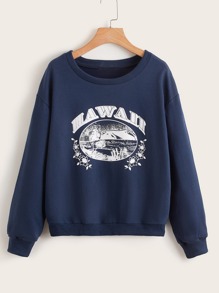 Letter Graphic Sweatshirt