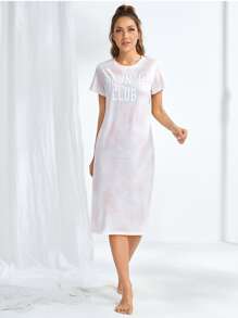 Letter Graphic Tie Dye Nightdress