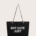 Letter Graphic Tote Bag