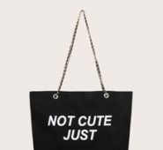 Letter Graphic Tote Bag