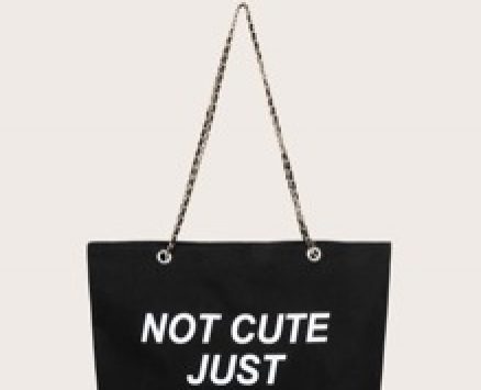 Letter Graphic Tote Bag