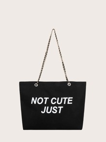 Letter Graphic Tote Bag