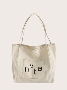 Letter Graphic Tote Bag