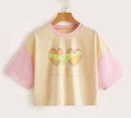 Letter Hand Graphic Crop Tee