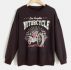 Letter Motorcycle Graphic Sweatshirt