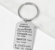 Letter Pattern Metal Pendant Keychain