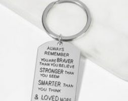 Letter Pattern Metal Pendant Keychain
