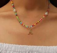 Letter Pendant Beaded Necklace