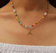Letter Pendant Beaded Necklace