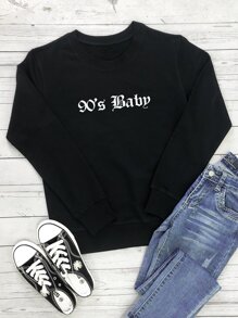 Letter Print Sweatshirt