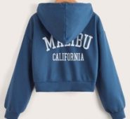Letter Print Zip Up Drawstring Hoodie
