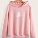 Letter Rabbit Graphic Hoodie