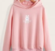 Letter Rabbit Graphic Hoodie