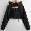 Letter Super Crop Hoodie