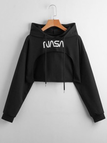 Letter Super Crop Hoodie