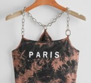 Letter Tie Dye Chain Crop Cami