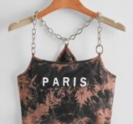 Letter Tie Dye Chain Crop Cami