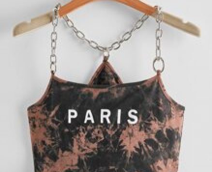 Letter Tie Dye Chain Crop Cami
