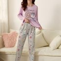 Letter & Cartoon Graphic PJ Set