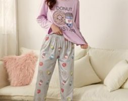 Letter & Cartoon Graphic PJ Set