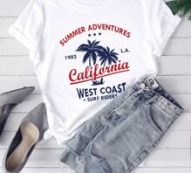 Letter & Palm Tree Print Tee