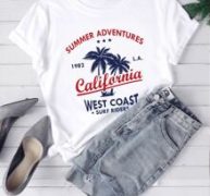 Letter & Palm Tree Print Tee
