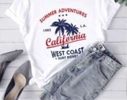 Letter & Palm Tree Print Tee