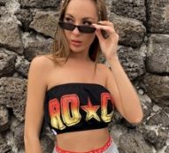 Letter & Star Print Tube Top