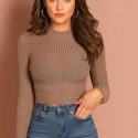 Lettuce Edge Rib Knit Crop Top