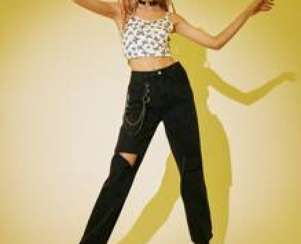 Lettuce Trim Allover Butterfly Print Crop Cami Top